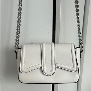 White Leather Crossbody Bag-  Like New - F21